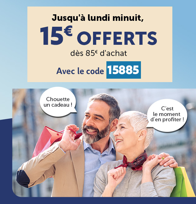 15 euros offerts avec le code 15885